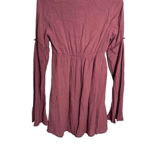 Roxy Rust Pin Dot‎ Beachcomber V-Neck Dress - Juniors Bell Sleeves Size XSmall - Picture 11 of 16